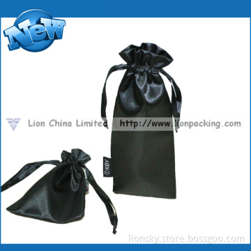 Promotion Gift Soft Drawstring Satin Pouch with Ribbon Ties (R-079)